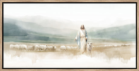 The Good Shepherd - framed giclee canvas