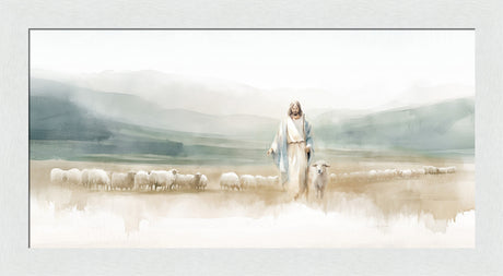 The Good Shepherd - framed giclee canvas