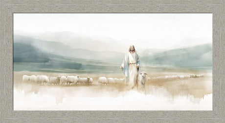 The Good Shepherd - framed giclee canvas