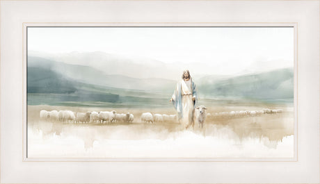 The Good Shepherd - framed giclee canvas