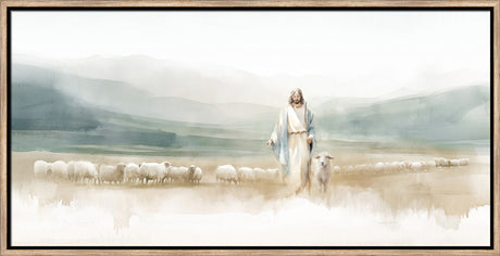 The Good Shepherd - framed giclee canvas