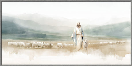 The Good Shepherd - framed giclee canvas