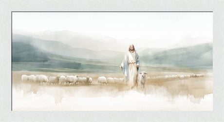 The Good Shepherd - framed giclee canvas