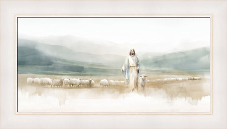 The Good Shepherd - framed giclee canvas