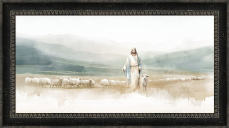 The Good Shepherd - framed giclee canvas