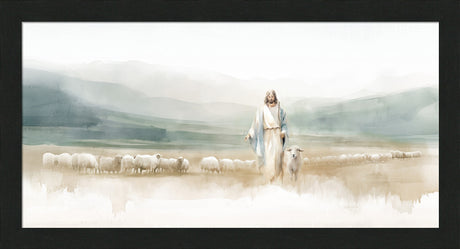 The Good Shepherd - framed giclee canvas