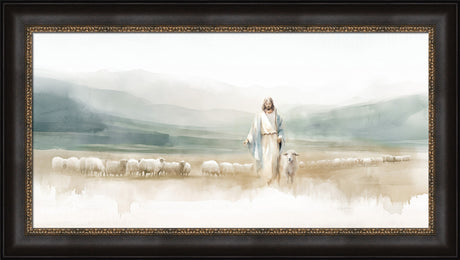 The Good Shepherd - framed giclee canvas