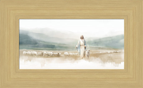 The Good Shepherd - framed giclee canvas