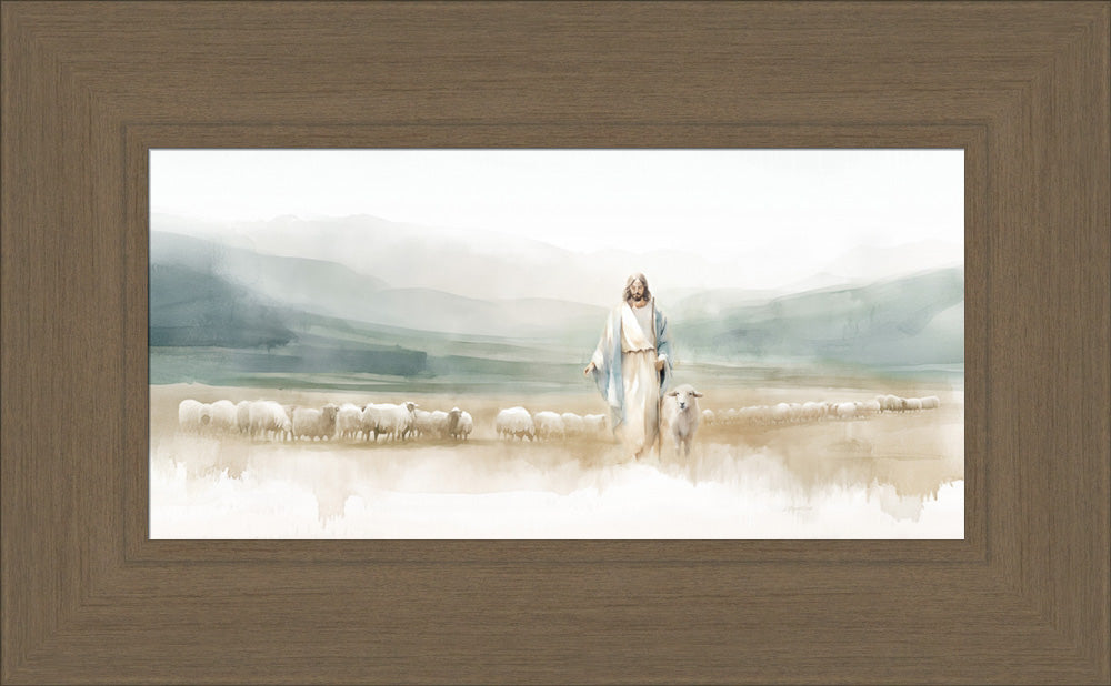 The Good Shepherd - framed giclee canvas