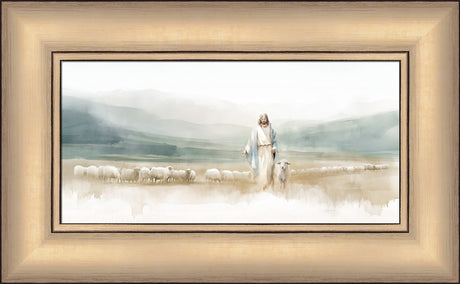 The Good Shepherd - framed giclee canvas