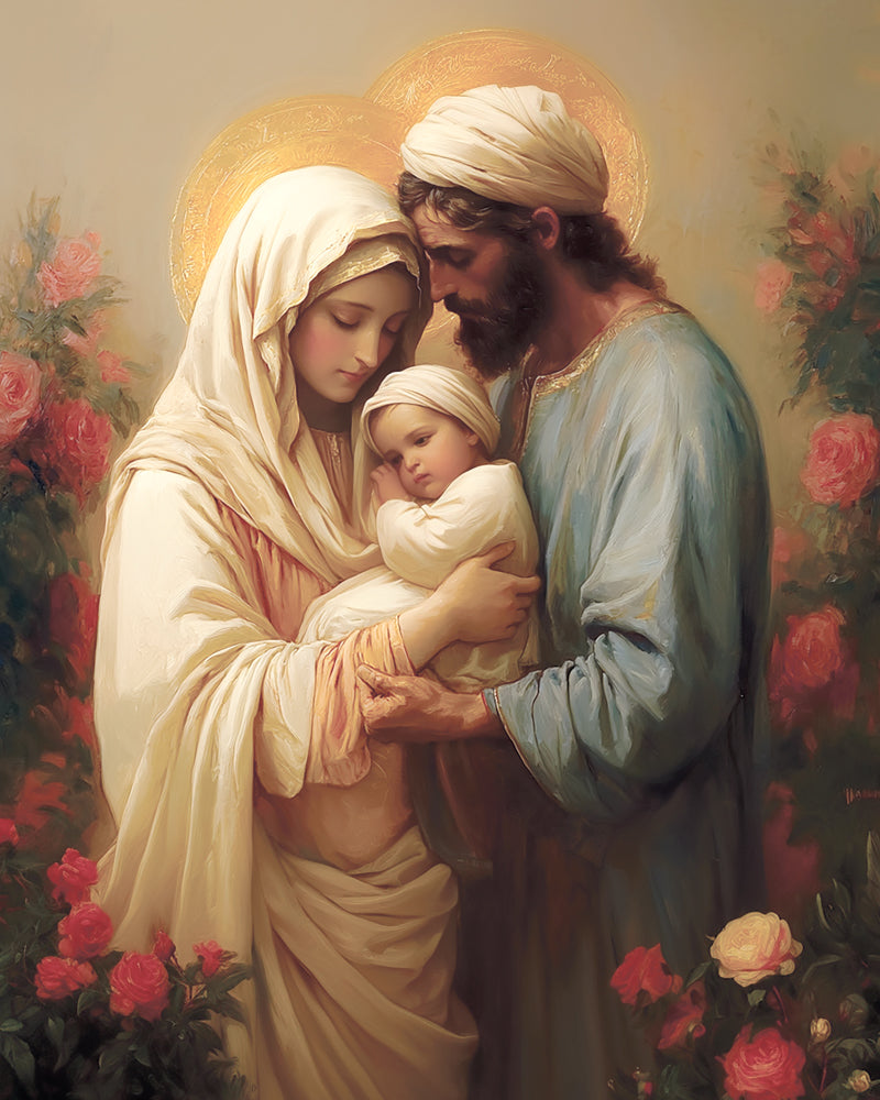 Holy Family in the Flower Garden
