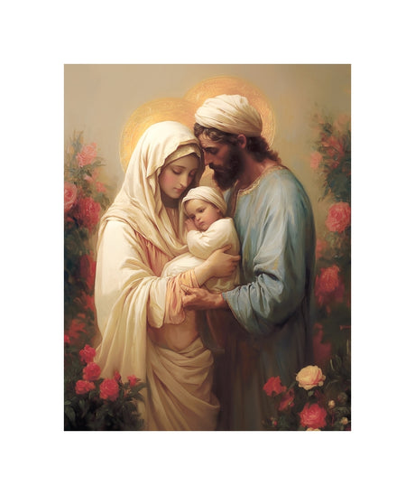 Holy Family in the Flower Garden
