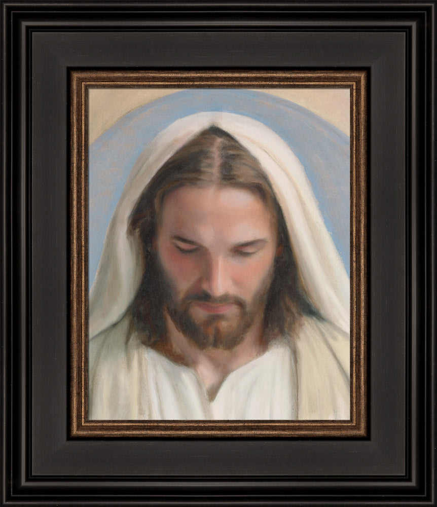 Devout Jesus - framed giclee canvas