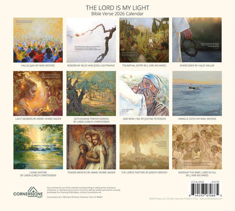The Lord is My Light Bible Verse 2026 Wall Calendar