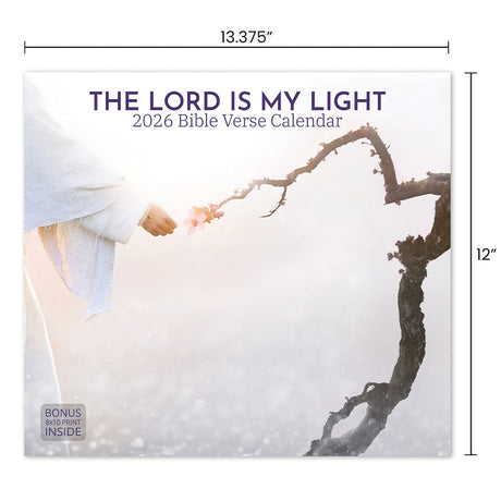 The Lord is My Light Bible Verse 2026 Wall Calendar