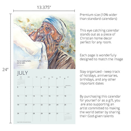 The Lord is My Light Bible Verse 2026 Wall Calendar