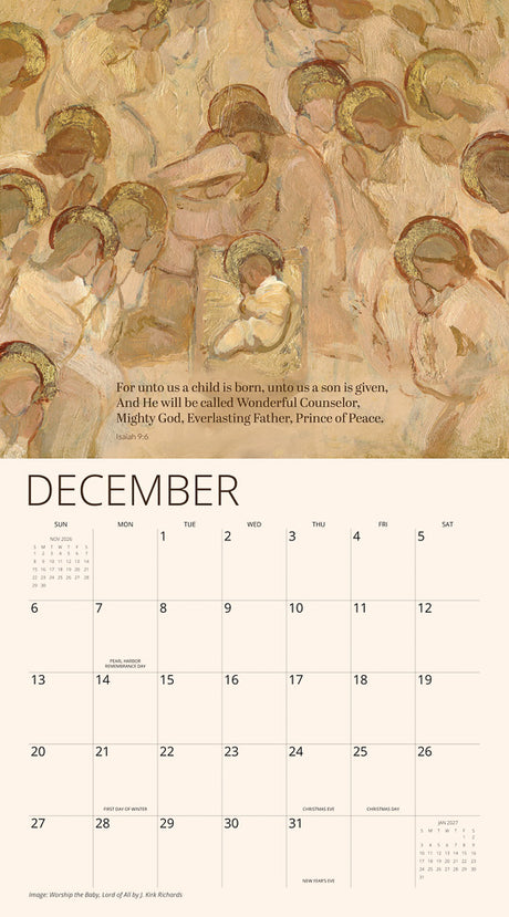 The Lord is My Light Bible Verse 2026 Wall Calendar