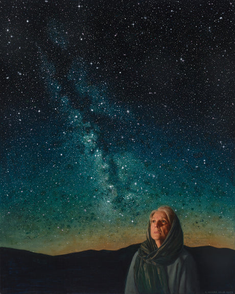 A woman looking up at the stars.