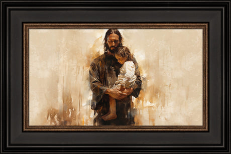 Carries Our Sorrows - framed giclee canvas