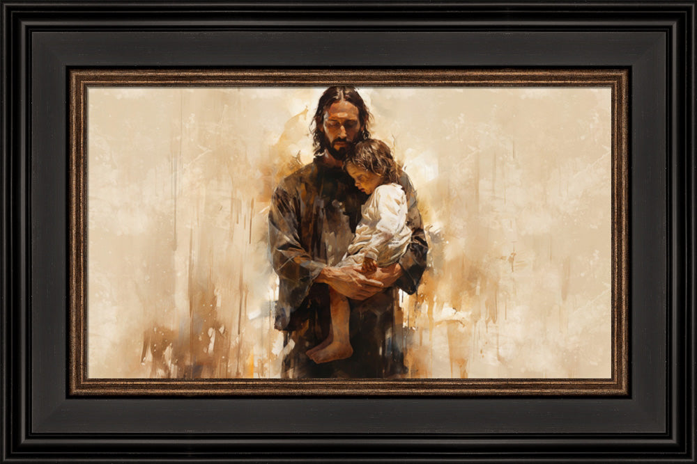 Carries Our Sorrows - framed giclee canvas