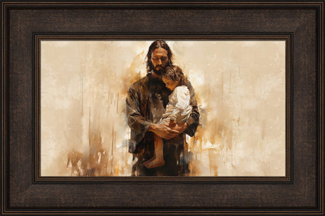 Carries Our Sorrows - framed giclee canvas