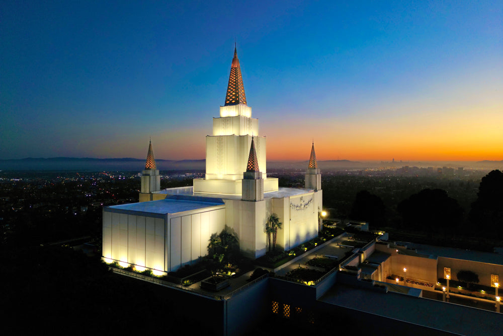 Oakland California Temple - Sunset on the Bay