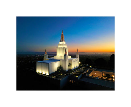 Oakland California Temple - Sunset on the Bay