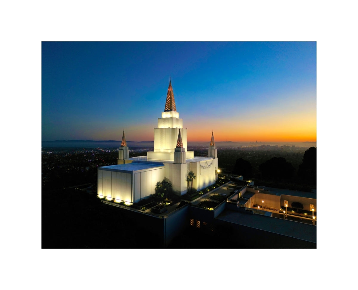 Oakland California Temple - Sunset on the Bay