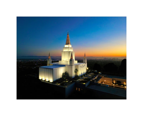 Oakland California Temple - Sunset on the Bay