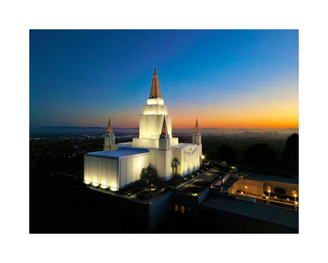 Oakland California Temple - Sunset on the Bay