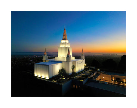 Oakland California Temple - Sunset on the Bay