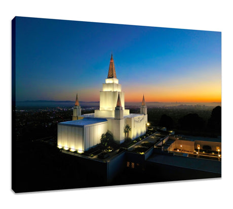 Oakland California Temple - Sunset on the Bay