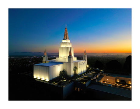 Oakland California Temple - Sunset on the Bay