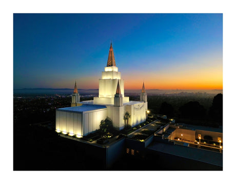 Oakland California Temple - Sunset on the Bay