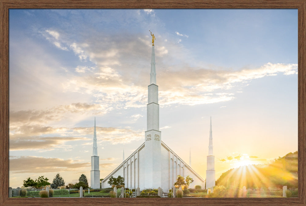 Boise Idaho Temple- Endless Light - framed giclee canvas