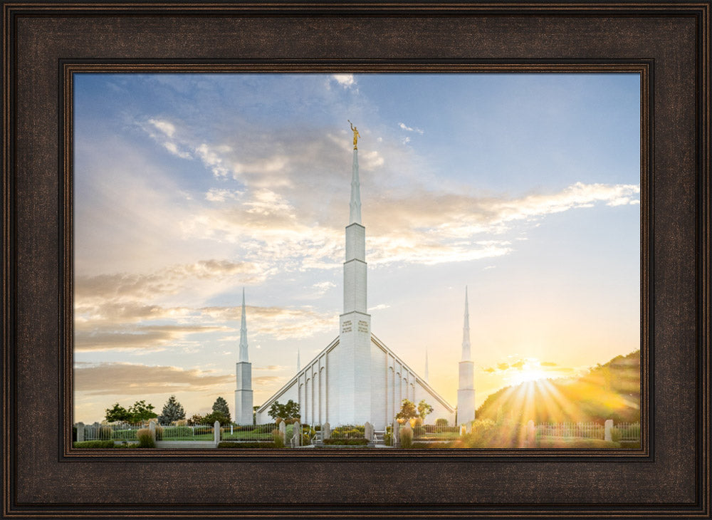 Boise Idaho Temple- Endless Light - framed giclee canvas