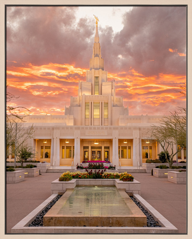 Phoenix Arizona Temple - Fiery Sky by Evan Lurker