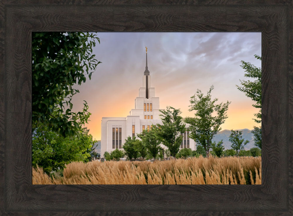 Saratoga Springs Utah Temple - Radiance - framed giclee canvas