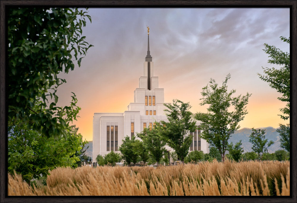 Saratoga Springs Utah Temple - Radiance - framed giclee canvas