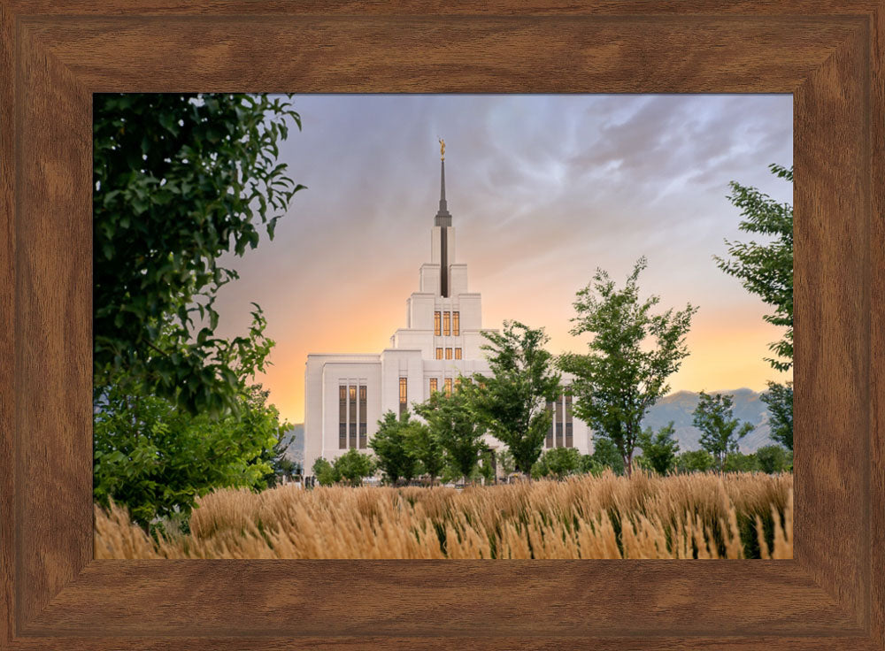 Saratoga Springs Utah Temple - Radiance - framed giclee canvas