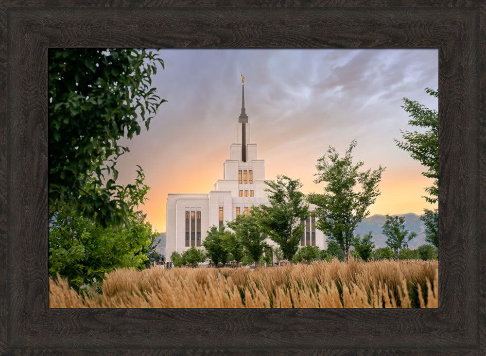 Saratoga Springs Utah Temple - Radiance - framed giclee canvas