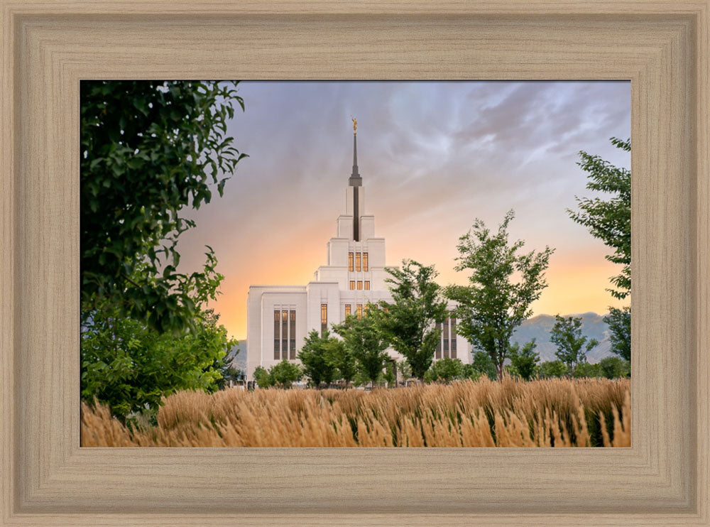 Saratoga Springs Utah Temple - Radiance - framed giclee canvas