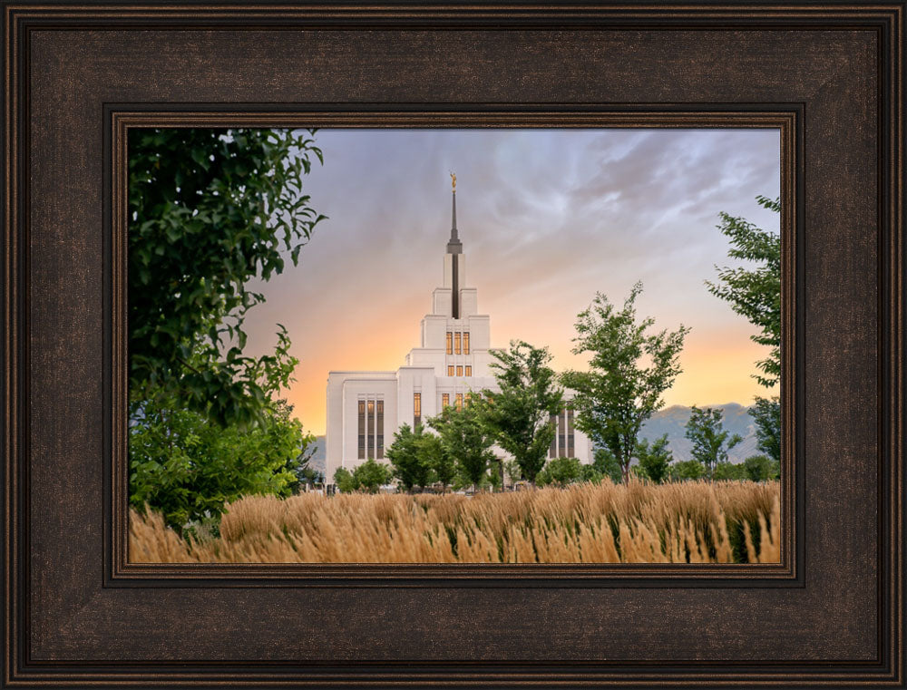 Saratoga Springs Utah Temple - Radiance - framed giclee canvas