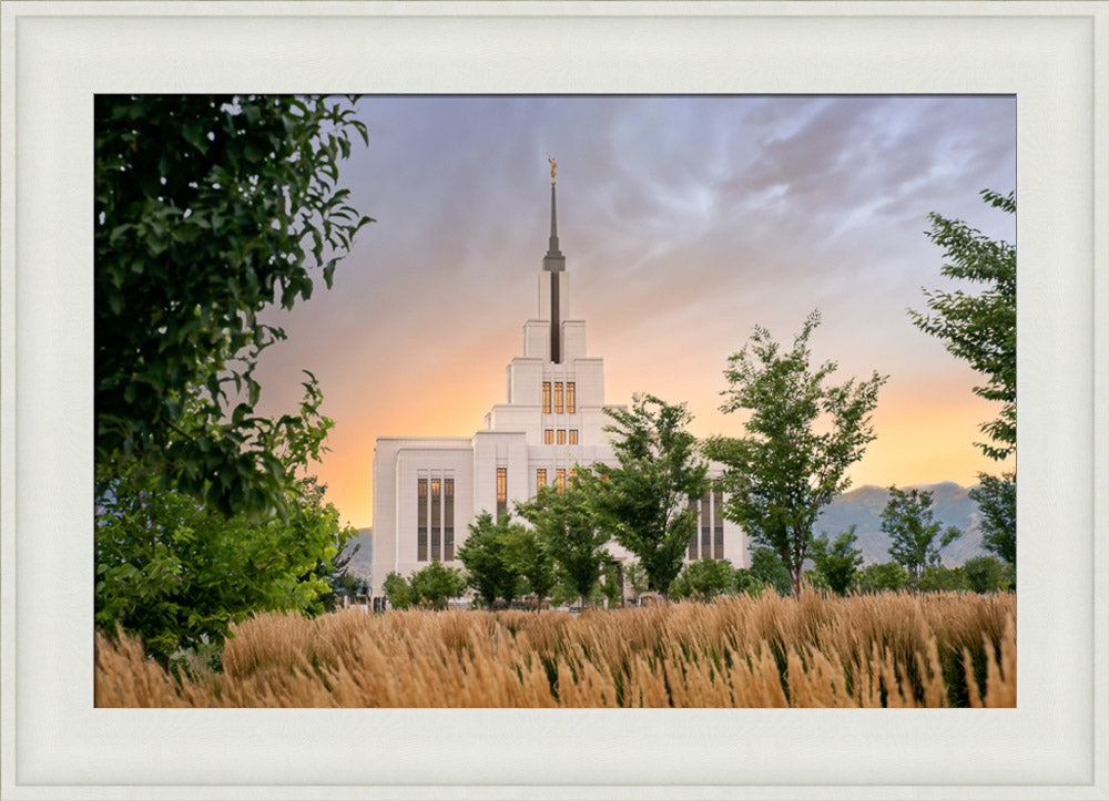 Saratoga Springs Utah Temple - Radiance - framed giclee canvas