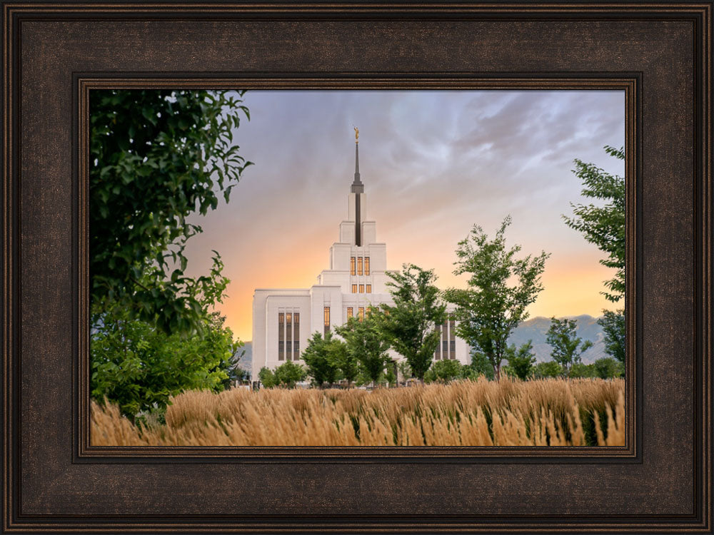 Saratoga Springs Utah Temple - Radiance - framed giclee canvas