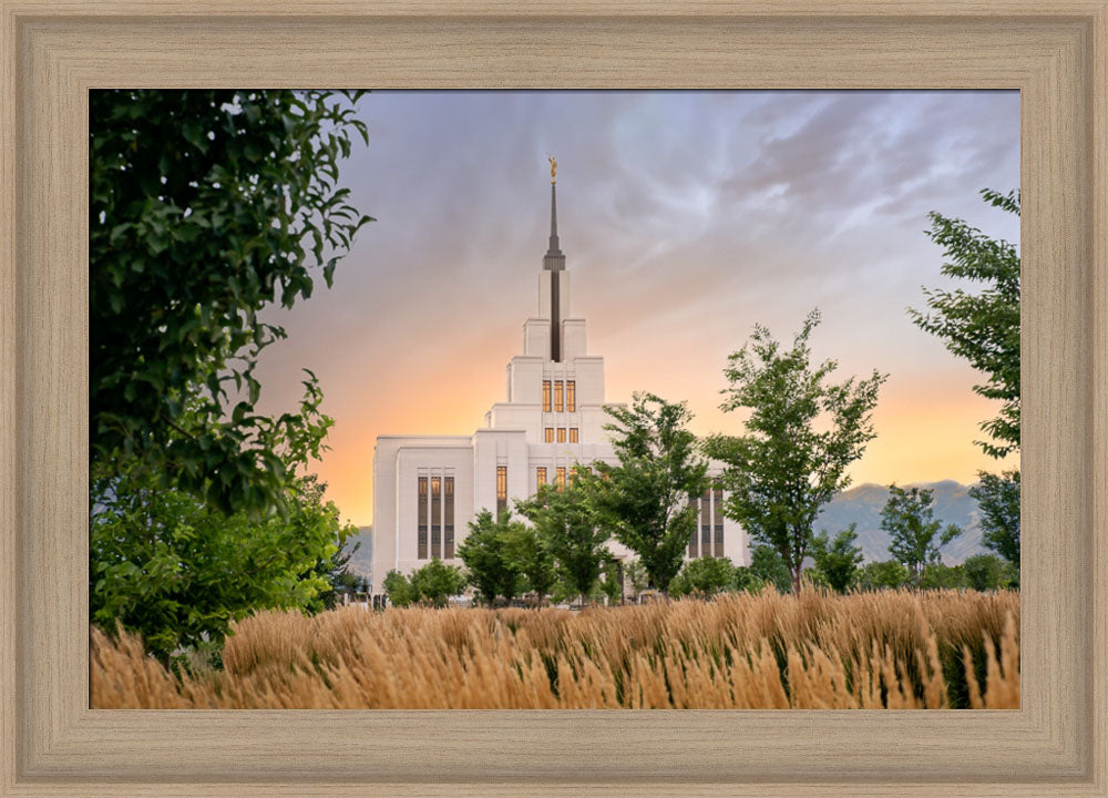 Saratoga Springs Utah Temple - Radiance - framed giclee canvas