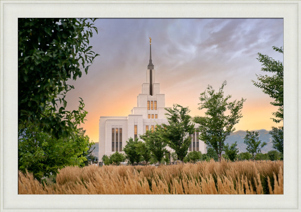 Saratoga Springs Utah Temple - Radiance - framed giclee canvas