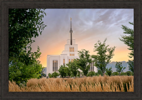 Saratoga Springs Utah Temple - Radiance - framed giclee canvas