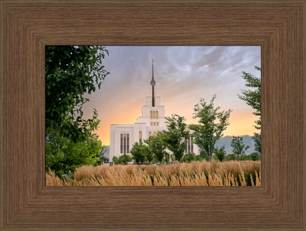 Saratoga Springs Utah Temple - Radiance - framed giclee canvas