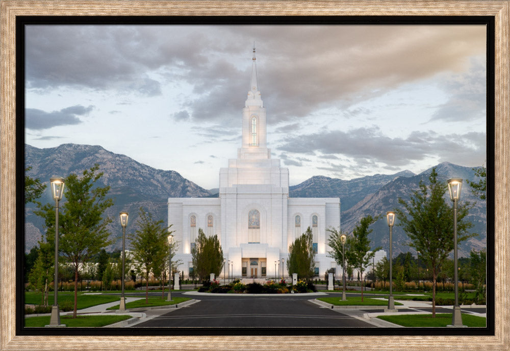 Orem Utah Temple - Lead Me, Guide Me - framed giclee canvas